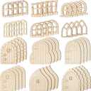 48 Pcs Fairy House Kit Craft Mini Wooden Door Unfinished Wooden Garden Doors DIY Craft Fairy House Kit Unpainted Wood Miniature Blank Windows for Home Decoration Accessories