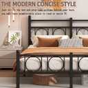 Full Bed Frames with Headboard, Noise Free, Easy Assembly, Black