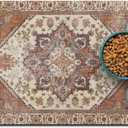 Dog Food Mat for Floors, Absorbent and Quick-Drying Pet Cat Food Mat,Anti-Fouling and Easy-to-Clean Pet Feeding Mat,Dog Bowl Mats for Messy Drinking Water Bowls.12x20inch Bohemia Style