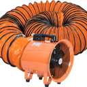 Utility Blower Fan 10 Inch, 350W High Velocity Ventilator with Duct Hose, Low Noise Portable Ventilation Fan, Fume Extractor for Exhausting & Ventilating at Home and Job Site (10IN FAN+16FT HOSE)