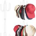 NANATI Hat Hangers for Closet, 1 Pack Stainless Steel Hat Organizer, Hat Racks for Baseball Caps, Cap Organizer for Baseball Caps, White