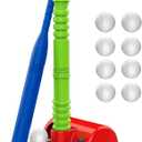 Play22 T Ball Set for Toddlers - Tball Set for Kids 3-5, 8 Large Balls, 23" Batting Tee - Kids Baseball Bat Tee - Wiffle Ball, Toddler Outdoor Toys Play Equipment, Gifts for 4 Year Old Boys and Girls