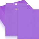 Geyee 100 Pcs Clasp Manilla Envelopes 9 x 12 Inch Gummed Colored Envelopes for Storing or Mailing for Home Office Business Supplies(Purple)