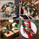 Newwiee 6 Pcs 11.8 Inch Christmas Tree Pick Felt Christmas Ornament Spheres Ball Pick Woolen Xmas Tree Branch Hanging Decoration Ball Topper for Wreath Home Office Party Decor (Green, Wine Red, White)