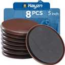 Furniture Sliders for Carpet, 8 PCS Reusable Furniture Moving Pads, 5" Heavy-Duty Furniture Slider, Move Any Item Easy and Quickly with Reusable Furniture Movers Sliders (Brown)