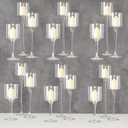 Hurricane Candle Holder Glass Candleholders Holders Votive Long Stem Tealight Tall High Tea Light Elegant Transparent Ideal Dining Wedding Party Home Decoration Gifts (Large 6 Sets)