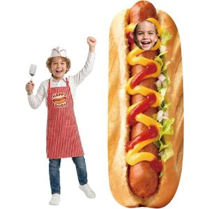 5.38 FT Hot Dog Cardboard Cutout Standup Life-Size Funny Food Standee Photo Booth Props Hot Dog Decorations for Birthday Party Restaurants Fast Food Sausage Festival Market Event Entrance