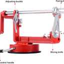 Apple Peeler Slicer Corer 3 In 1, Potato Peelers, Stainless Steel Heavy Duty with Suction Cup Base (vermilion)