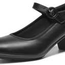 DREAM PAIRS Mary Jane Shoes Women Low Chunky Heels Closed Toe Pumps Comfortable Work Business Dress Shoes (6.5, Black)