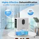 Dehumidifier, 106 OZ Water Tank Dehumidifiers for Home with Timer, 1000sq.ft Quiet Dehumidifier for Basement Bathroom Bedroom RV, Auto Shut Off, Timer, Sleep Mode, Washable Filter, 7 Color Light