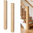 2 Pcs Red Oak Newel Post - 3.5"x3.5"x48"Solid Hardwood Stair Post for Indoor Stair Railing & Porch Columns, Natural Unfinished