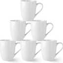 AmorArc 12oz Off White Coffee Mugs Set of 6, Ceramic Coffee Mugs with Large Handle for Man, Woman, Light Weight Coffee Mugs Set for Latte/Cappuccino/Cocoa/Milk, Dishwasher & Microwave Safe, 6Pcs