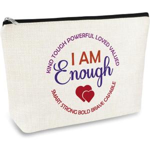 2 x Inspirational Quotes Makeup Bag Motivational Gifts for Teacher Nurses Coworker Self Love Gifts for Women Positive Affirmation Gift Cosmetic Bag Graduation Birthday Gift for Her Friends Daughter Sister
