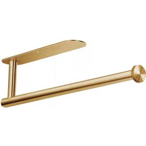 Paper Towels Rolls Holders- for Kitchen,Paper Towels Bulk- Self-Adhesive Under Cabinet, Stainless Steel Paper Towel Holder(Gold)