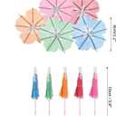 2 x MECCANIXITY 100 Pcs Mini Drink Umbrellas Cocktail,3.9 Inch Cocktail Picks Toothpicks Colorful Mini Paper Umbrellas for Drinks Beach Party Decorations