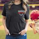 Baseball Shirts Women Softball Game Day T-Shirt Baseball Graphic Tee Tops Casual Short Sleeve T-Shirt Dark Grey