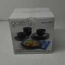 Tabletops Gallery Gabrielle Dinnerware Set - Black 11 Pcs