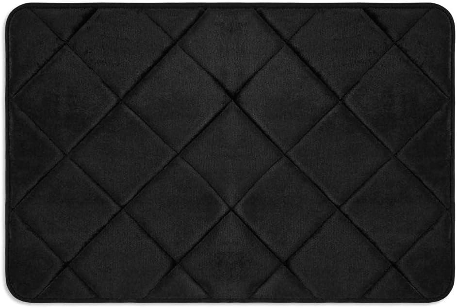 Home Dynamix Capri Haven Machine Washable Memory Foam Bath Mat, Black, 22"x42" (1'10" x 3'6" (Rectangular))