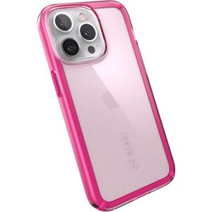 Speck MagSafe Case for iPhone 13 Pro - Drop & Camera Protection, Clear Phone Case, Wireless Charging Compatible - Pink Tint/Neon Berry