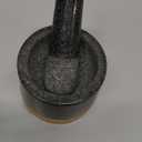 Mortar and Pestle Set Small - Heavy-Duty 1 Cup Stone Grinder for Spices & Herbs - Durable Granite Molcajete - Guacamole Bowl with Non-Slip Wooden Base - Effortless Grinding & Easy to Clean