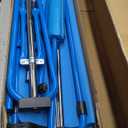 Tepemccu Expandable Gymnastics Bars, Adjustable Height Gymnastic Horizontal Bars, Children Folding Training Bar for Kids (Blue with mat)