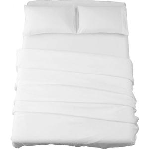 SONORO KATE Bed Sheet Set Super Soft Microfiber 1800 Thread Count Luxury Egyptian Sheets 16-Inch Deep Pocket Wrinkle and Hypoallergenic-4 Piece(Queen White)