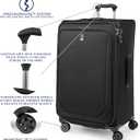 Travelpro Crew Classic Lightweight Softside Expandable Checked Luggage, 8 Wheel Spinner Suitcase, TSA Lock, Men and Women, Checked Large 29-Inch, Black