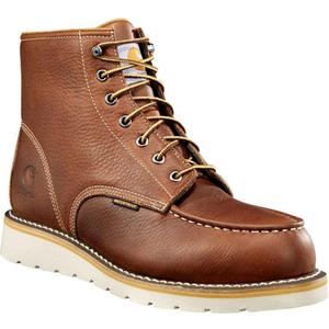 Carhartt 6” Moc Toe Waterproof Work Boots for Men - Oil-Tanned Leather Boots with FastDry Lining, Dual-Density Rubber Wedge Traction Outsole, EH Rated (Brown, US 13)