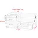 Cq acrylic 1 Pack Clear Skincare Organizer for Vanity,Stackable 2 Drawers Make Up Organizer,Cute Cosmetic Organizer for Vanity Jewelry,Hair Clip,Beauty,Skincare Product Dresser Acrylic Desk Organizer