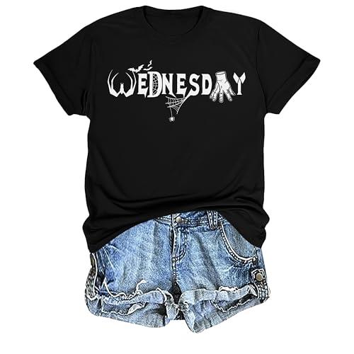 Funny Halloween Shirt Women Witch Shirts Moive Short Sleeve Girl Shirt Goth Top Tee Tops, XL
