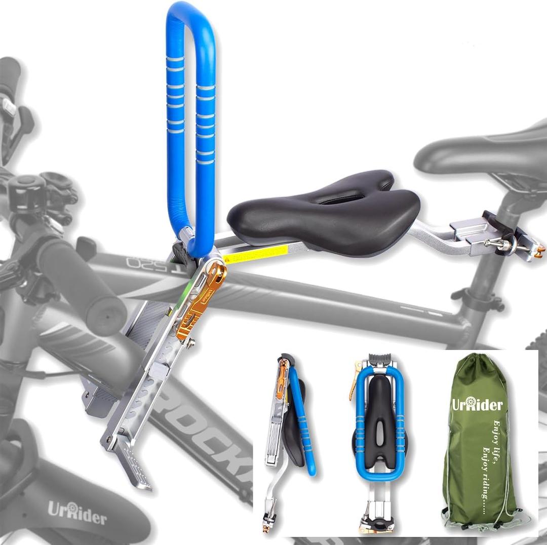 Child Bike Seat, Front Mount Kids Bike Seat,Fit Mountain Bikes, Cruiser Bikes, Folding Bikes, Ultra Light,Portable, Tool-Free, Quick-Release,Toddler Bike Seat for 2-6 Years(up to 60lbs)