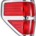 Boine Compatible With 2009 2010 2011 2012 2013 2014 Ford F150 F-150 Left Driver Side Tail Light Housing - Chrome trim