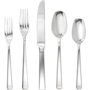 Fortessa Scalini 18/10 Stainless Steel Flatware, 5 Piece Place Setting, Service for 1