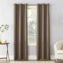 Sun Zero Cooper Thermal Insulated Energy Efficient Grommet Curtain Panel, Mocha Brown, 40"W x 84"L (1 Panel)
