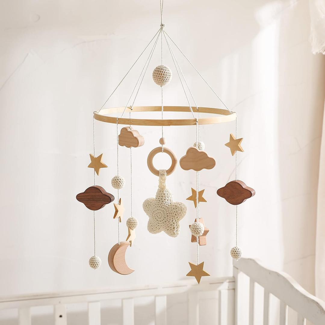let's make Baby Crib Mobile for Boys Girls| Boho Nursery Mobile| Gender Neutral Hand-Crocheted Mobile| Ceiling Mobile - Stars, Clouds, Moon let's make Baby Crib Mobile for Boys Girls| Boho Nursery Mobile| Gender Neutral Hand-Crocheted Mobile| Ceiling Mobile - Stars, Clouds, Moon