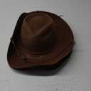 Hicarer 12 Pieces Plastic Western Cowboy Hat Set Disposable Felt Wide Brimmed Felt Cowgirl Party Hat for Men Women Party (Brown)