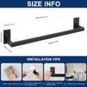 NearMoon Self Adhesive Bathroom Towel Bar, Stainless Steel Square Bath Wall Shelf Rack Hanging Towel Stick On Sticky Hanger Contemporary Style, Towel Rack Wall Mounted (24 Inch, Matte Black)