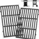 Utheer 7637 Cast Iron Grill Grates Replacement Parts Compatible with Weber Spirit 200 and Spirit II 200 Series E210 E215 E220 S210 S215 S220, 17.5 x 10.2 Inch Cooking Grates, 2 Pack