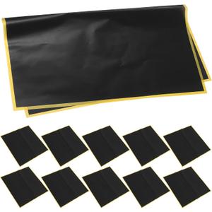 Gogogmee Waterproof Flower Wrapping Paper 20pcs Black Floral Packaging Material with Gold Edge for DIY Crafts Florist Supplies Bouquet Wrap Valentines Day