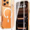 Diaclara Magnetic Designed for iPhone 17 Pro Case 6.3'' [Full Camera Protection] Full Body Bumper,[Compatible with MagSafe] Military Drop Proof Phone Case w/Built-in Screen Protector, Clear