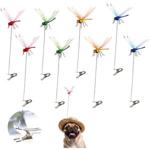 8 Pack Dragonfly Clip, 3D Dragonfly Garden Stakes Decor, Garden Decor with Sticks Plastic Dragonfly Decoy Stakes Decoration Ornaments Accessory for Gardening Patio Yard