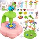 XIKBDU DIY Art Flower Toys, Arts and Crafts Activity Kit for Kids Ages 3-12, Fabric Bouquet Craft with Light&Music for Toddler, Christmas Birthday Gifts for 3 4 5 6 7 8 9 10 11 12 Year Old Girl