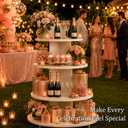 Champagne Wall Display Style — Center Island Cabinet with Shelves, 53" x 31.5" x 31.5" Wooden Wedding Gift Display, Party Favor Island Stand for Weddings & Events