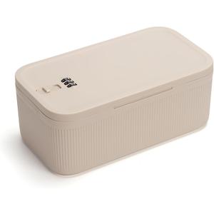 Small Medication Lock Box with Combination Code, Lockable Storage Box for Pills/Snacks/First Aid Kits, Phone/Personal Items, Secure Container for Home/Fridge/Office/Travel (Khaki)- Reusable