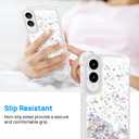 ANSHOW for Samsung Galaxy S25 Edge Case Glitter, Shockproof Samsung Galaxy S25 Edge Clear TPU Phone Case with One Screen Protector, Bling Glitters Case for Women, Silver