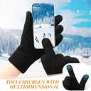 Winter Gloves women - Gloves for Cold Weather Thermal Womens Glove Touch Screen Elastic Vertical Stripe Fleece Liner Knit Glove for Women Men- 1 Black (Black)