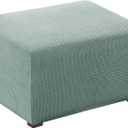 Flamingo P Stretch Jacquard Universal Ottoman Cover, Easy Fitted Oversized Storage Ottoman Covers Slipcover,High Elasticity Furniture Protector (X-Large, Sage)