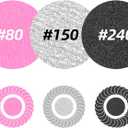 60 Pcs Sanding Discs with Metal Nail Drill Bit | 3 Grits (#80/150/240) 25mm Replacement Sandpaper Pads for Electric Callus Remover, Nail Drill Machine, Manicure & Pedicure Tools