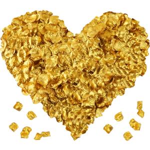 2000 Pcs Gold Silk Rose Petals,Artificial Flower Petals for Wedding,Romantic Night,Romantic Valentines Decor for Bedroom,Weddings,Party,Table,Dining Room,Proposal Anniversary Flower Decorations