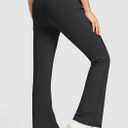 Women's Fleece Lined Pants with Pockets High Waist Thermal Flare Leggings Hiking Yoga Pants for Winter Cold Weather (Black)